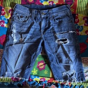 True Religion Blue Jean Shorts